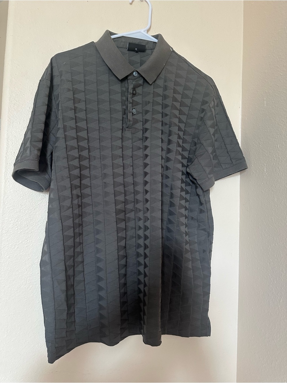 Emporio  Armani Men's Dark Green  Textured Polo Shirt